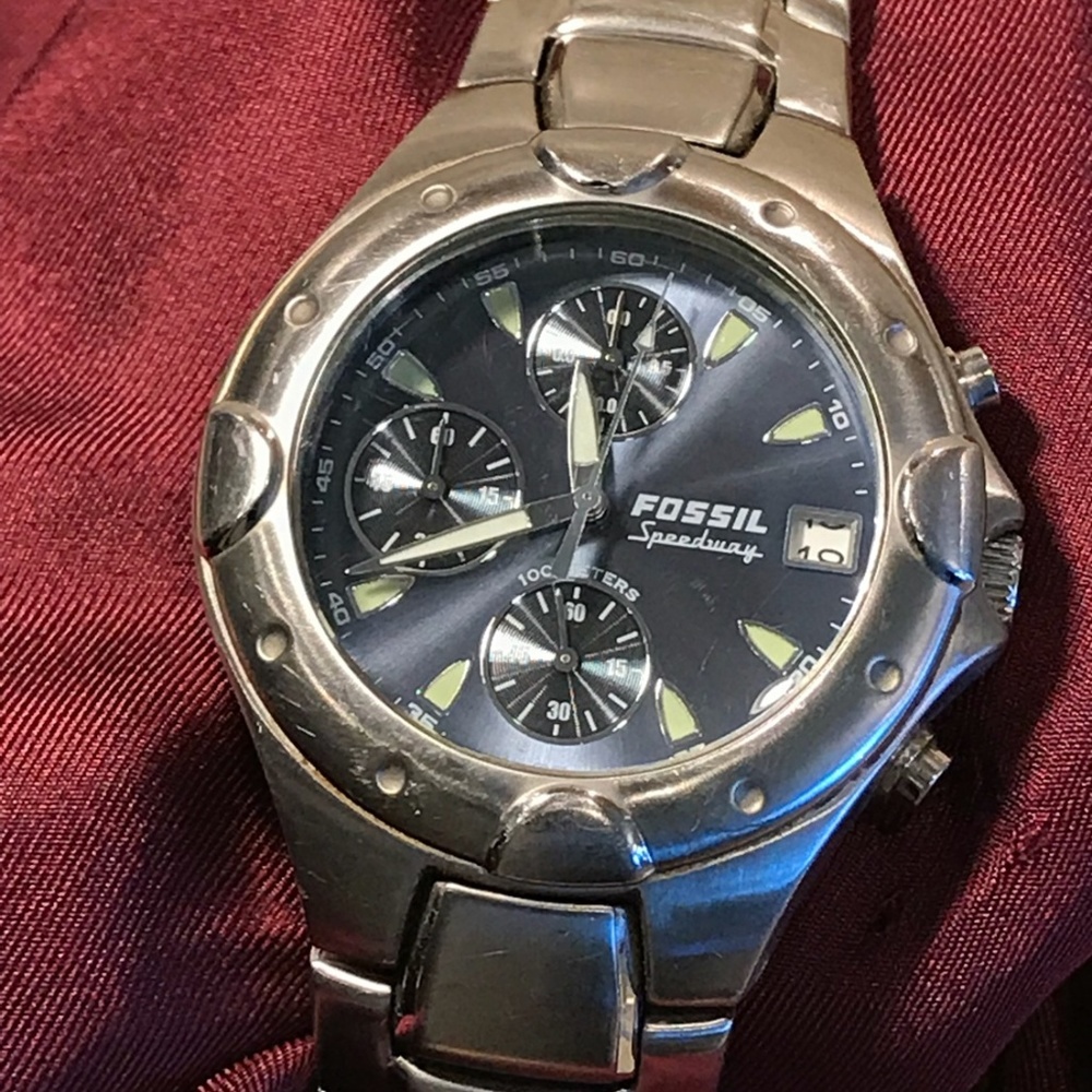 Men's Fossil Blue Speedway Watch